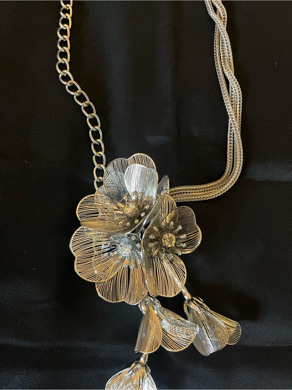 Floral Pendant Necklace - Women Jewelry 51/2” long